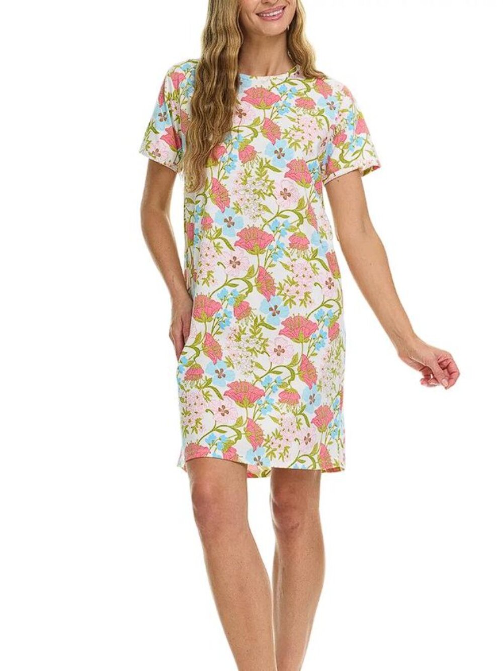 VERA BRADLEY Women's Cotton Sleep Shirt Size XL In White Floral